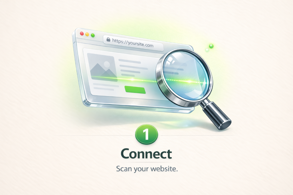 Step 1: Connect your website URL for AI brand analysis and color extraction