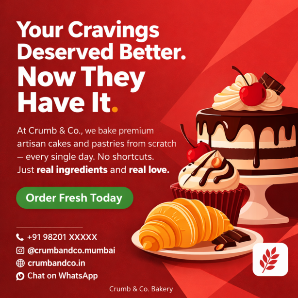 Premium artisan cakes and pastries from scratch- every single day. Order Now